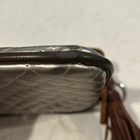 Consuela Metalic quilted leather tassel crossbody messenger bag - Picture 8 of 9